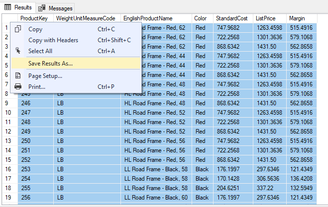 Export to csv